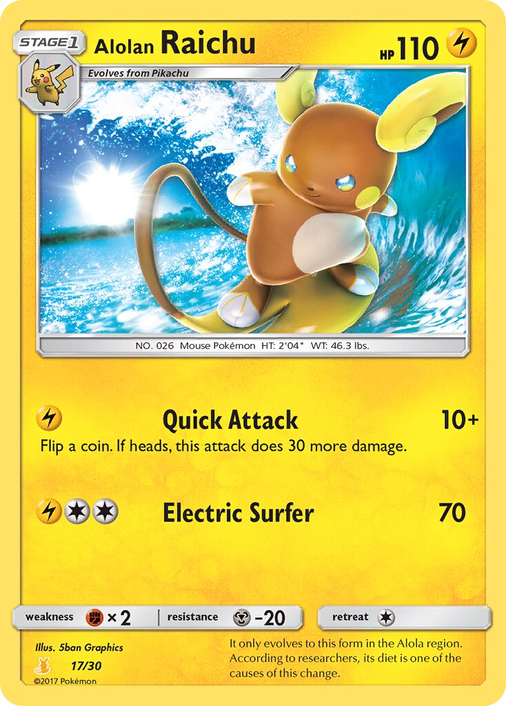 Alolan Raichu 017/30 — SM trainer Kit (Alolan Raichu) (English Pokémon TCG card)