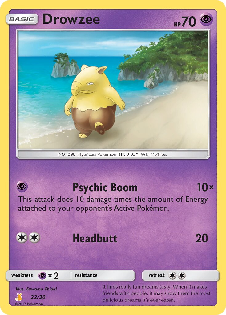Drowzee 022/30 — SM trainer Kit (Alolan Raichu) (English Pokémon TCG card)