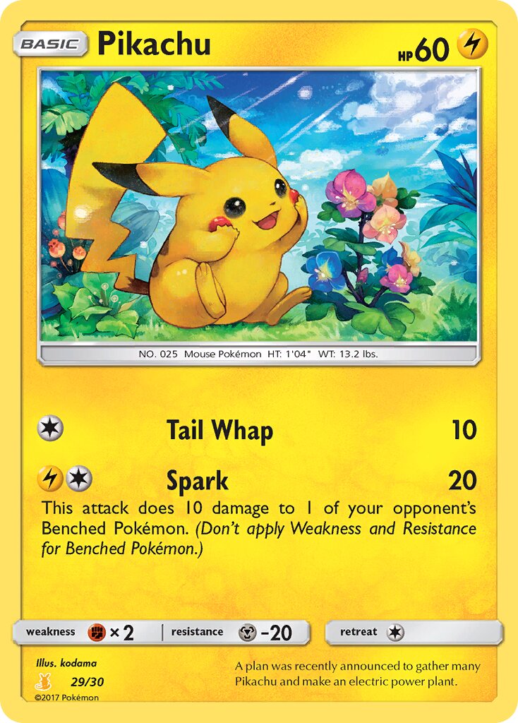 Pikachu 029/30 — SM trainer Kit (Alolan Raichu) (English Pokémon TCG card)