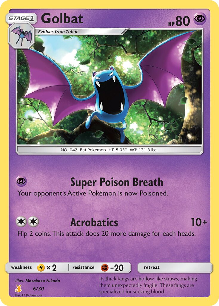 Golbat 006/30 — SM trainer Kit (Alolan Raichu) (English Pokémon TCG card)