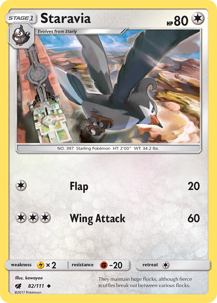 Staravia 082/15 — SM Trainer Kit (Alolan Sandslash) (English Pokémon TCG card)