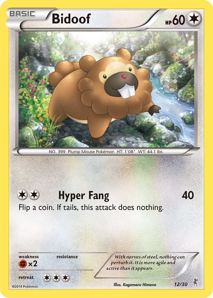 Bidoof 012/30 — XY trainer Kit (Bisharp) (English Pokémon TCG card)