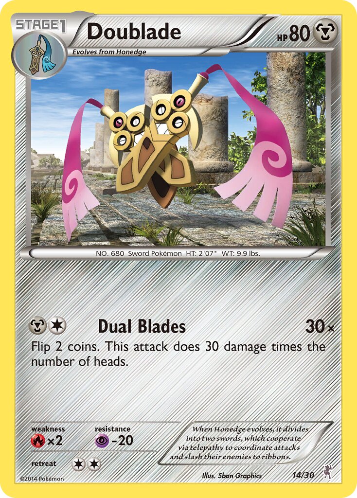 Doublade 014/30 — XY trainer Kit (Bisharp) (English Pokémon TCG card)