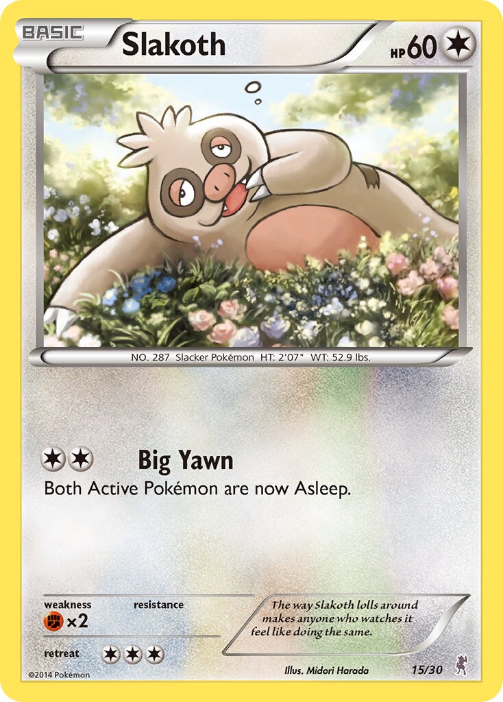 Slakoth 015/30 — XY trainer Kit (Bisharp) (English Pokémon TCG card)