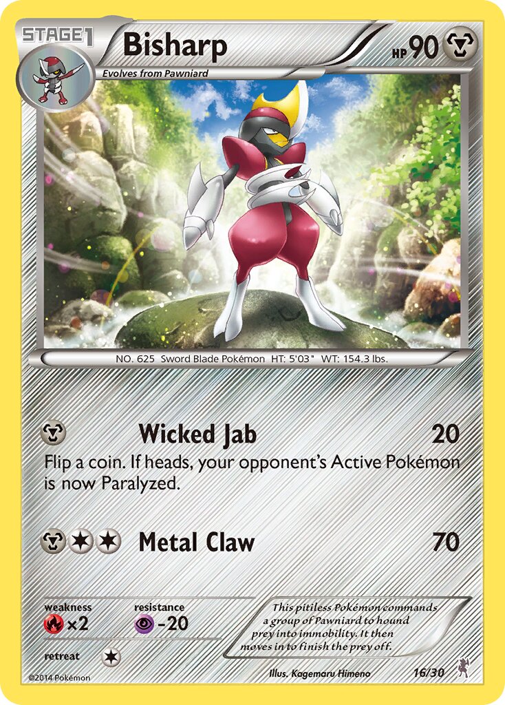 Bisharp 016/30 — XY trainer Kit (Bisharp) (English Pokémon TCG card)