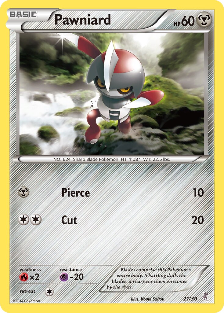 Pawniard 021/30 — XY trainer Kit (Bisharp) (English Pokémon TCG card)