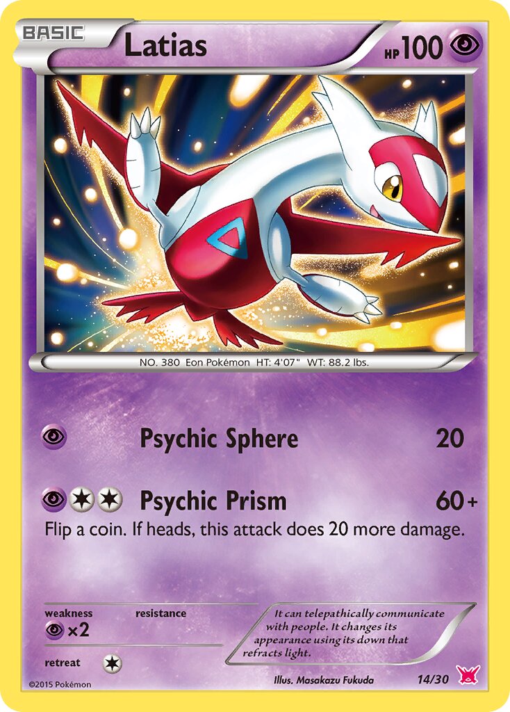 Latias 014/30 — XY trainer Kit (Latias) (English Pokémon TCG card)