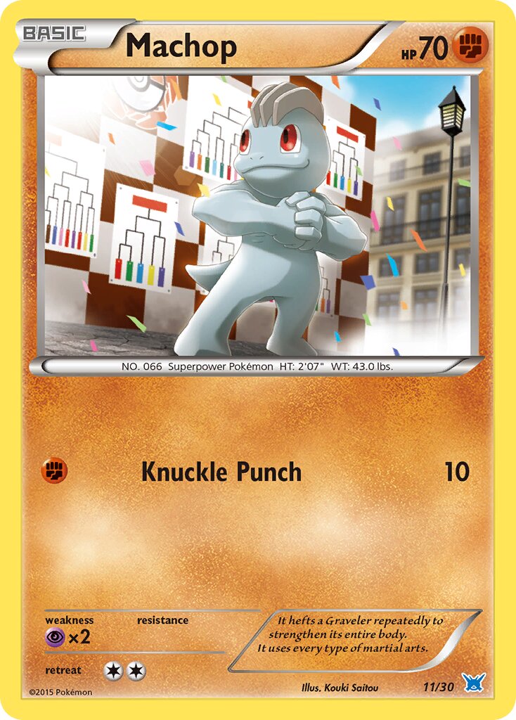 Machop 011/30 — XY trainer Kit (Latios) (English Pokémon TCG card)