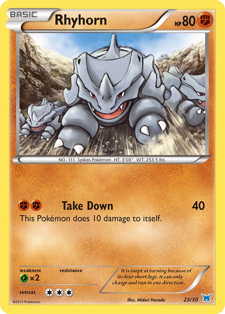 Rhyhorn 023/30 — XY trainer Kit (Latios) (English Pokémon TCG card)