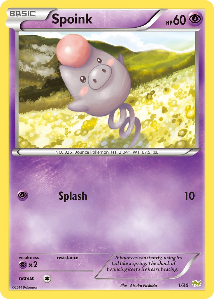 Spoink 001/30 — XY trainer Kit (Noivern) (English Pokémon TCG card)