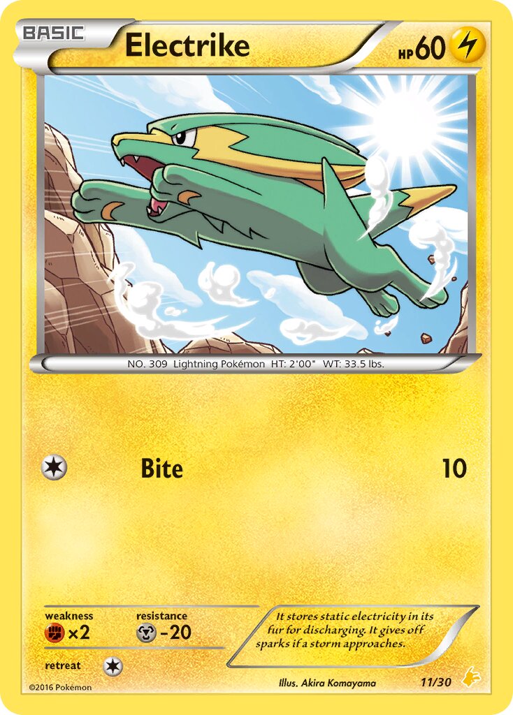 Electrike 011/30 — XY trainer Kit (Pikachu Libre) (English Pokémon TCG card)