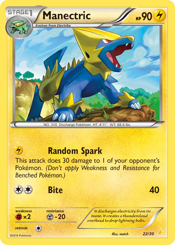 Manectric 022/30 — XY trainer Kit (Pikachu Libre) (English Pokémon TCG card)
