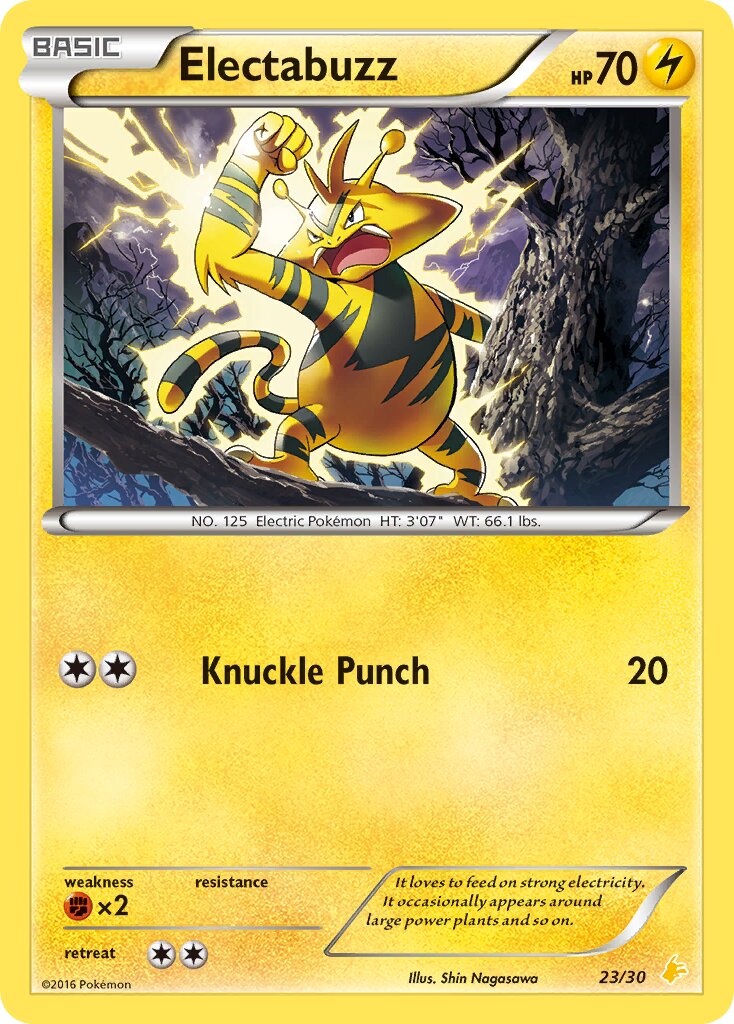 Electabuzz 023/30 — XY trainer Kit (Pikachu Libre) (English Pokémon TCG card)