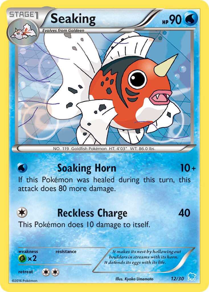 Seaking 012/30 — XY trainer Kit (Suicune) (English Pokémon TCG card)