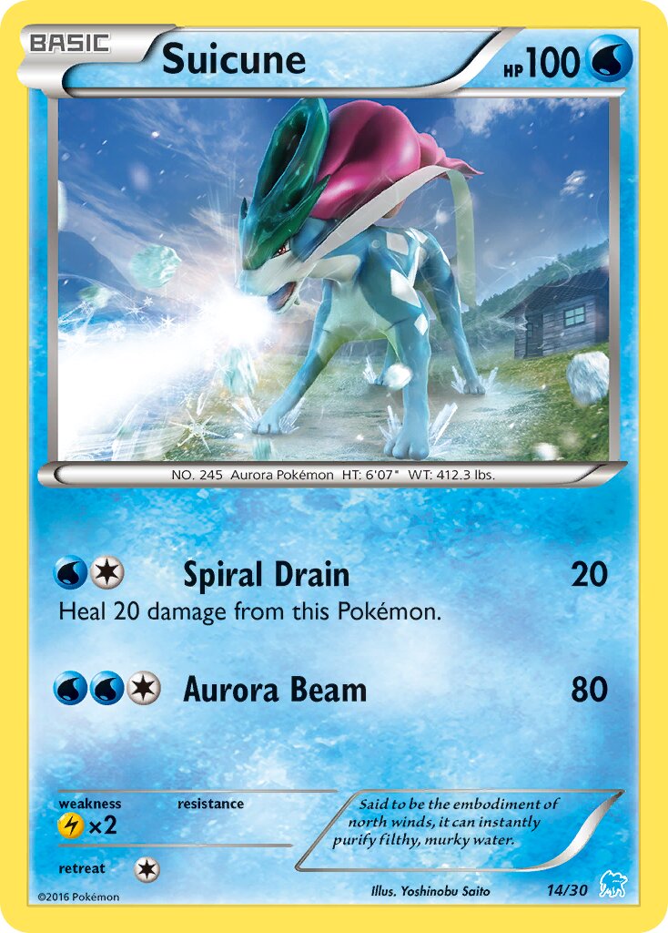 Suicune 014/30 — XY trainer Kit (Suicune) (English Pokémon TCG card)