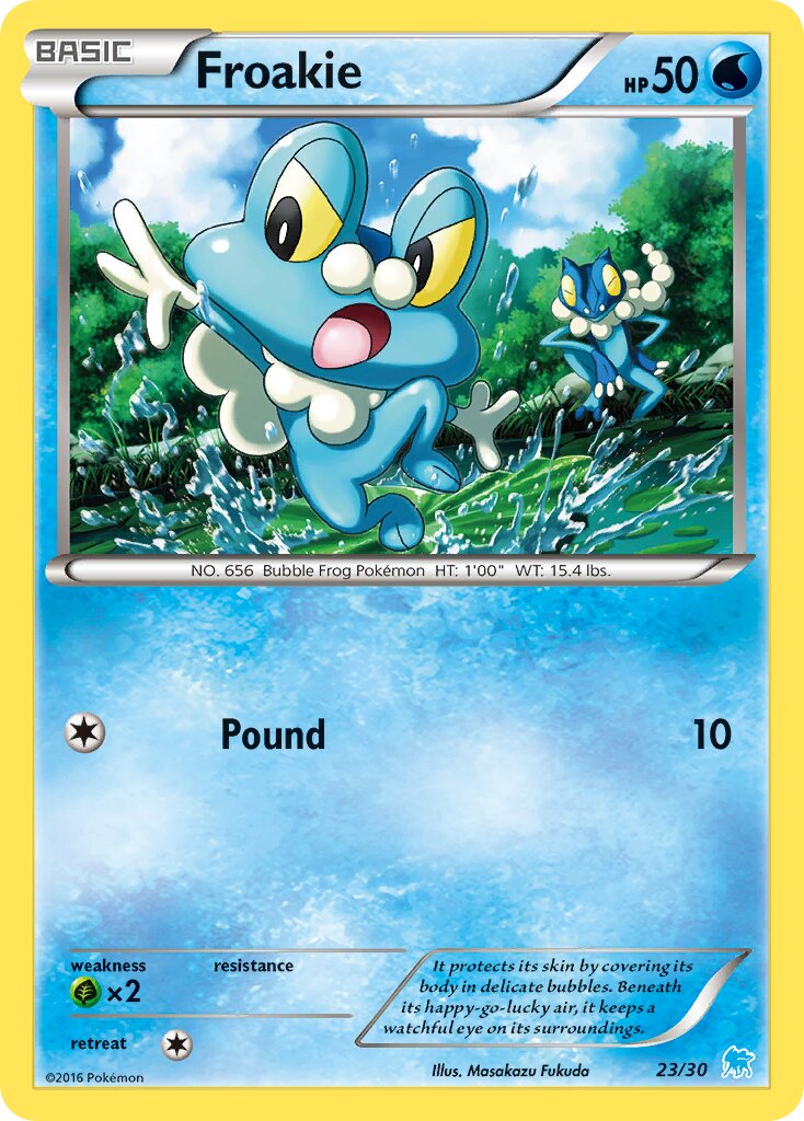 Froakie 023/30 — XY trainer Kit (Suicune) (English Pokémon TCG card)
