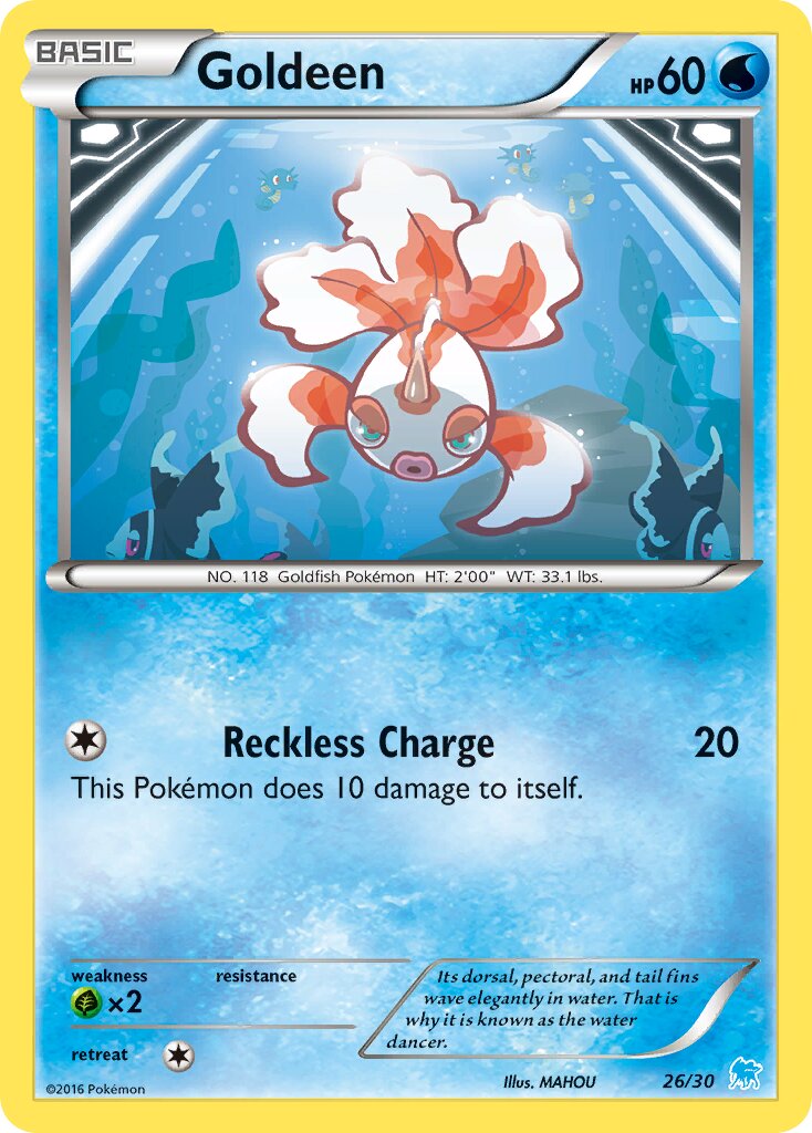 Goldeen 026/30 — XY trainer Kit (Suicune) (English Pokémon TCG card)