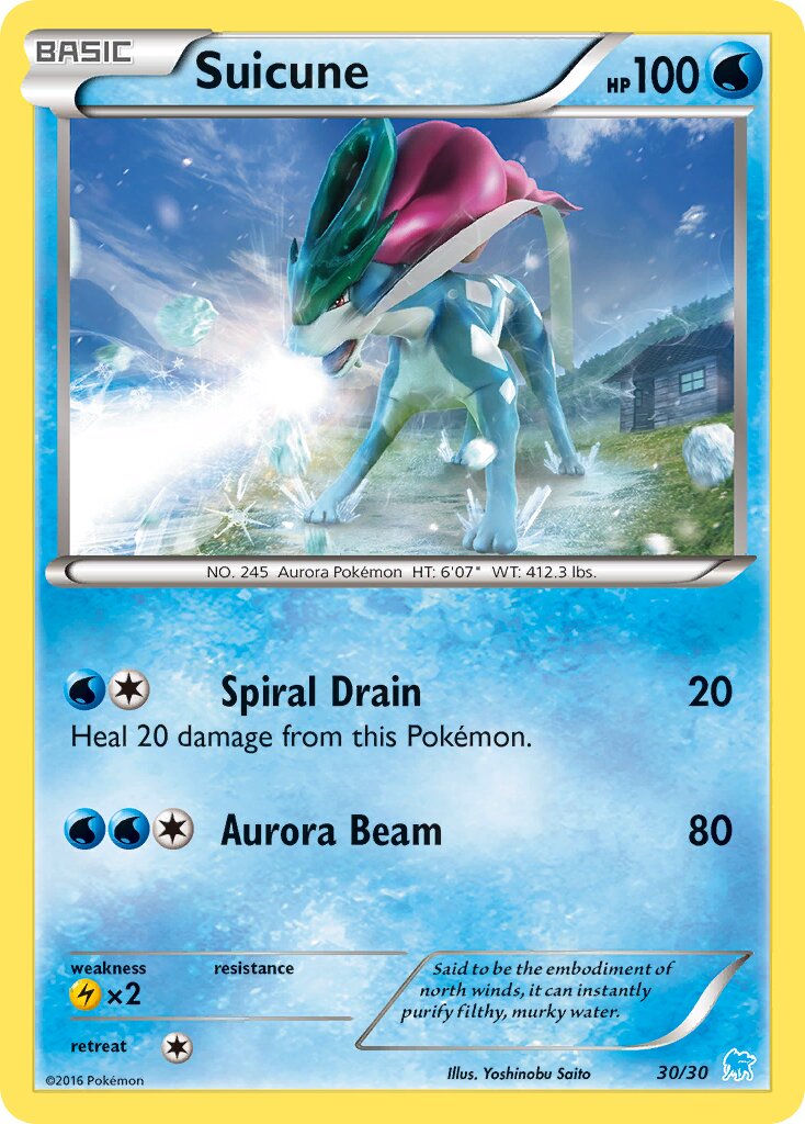 Suicune 030/30 — XY trainer Kit (Suicune) (English Pokémon TCG card)