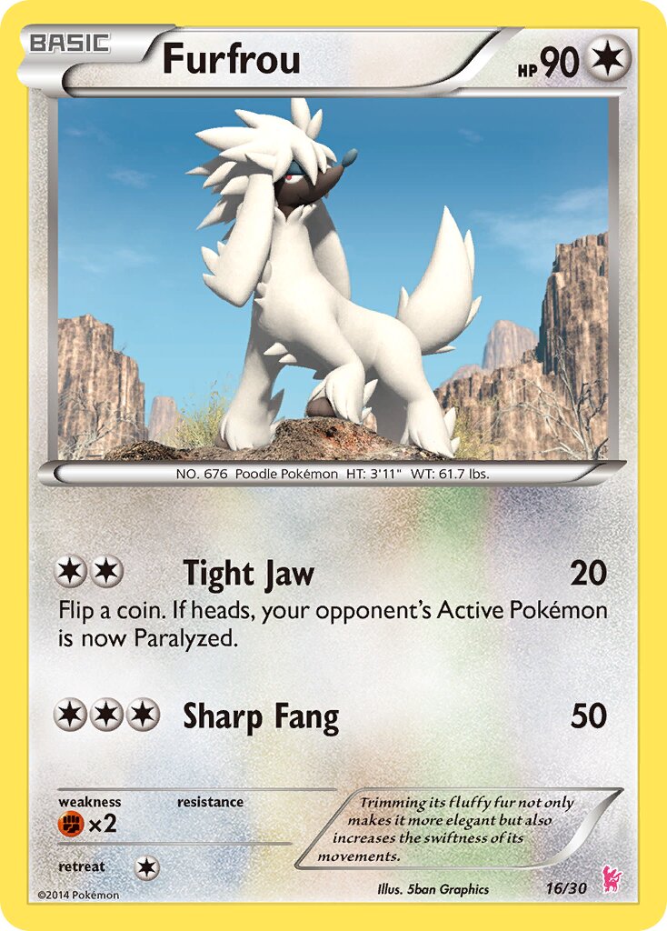 Furfrou 016/30 — XY trainer Kit (Sylveon) (English Pokémon TCG card)