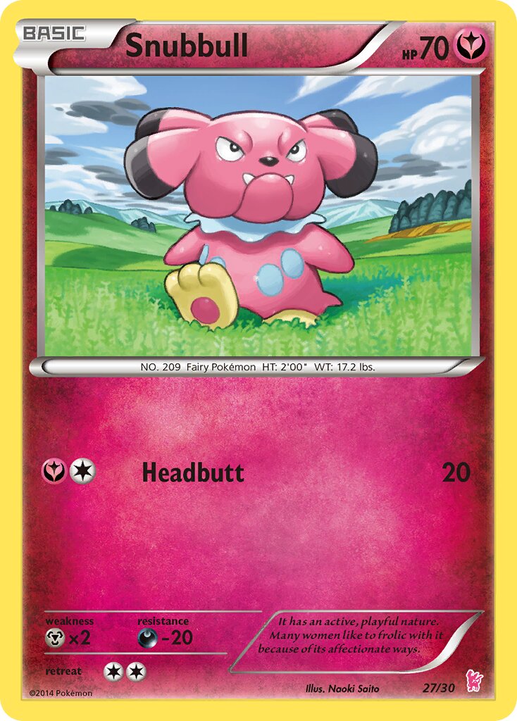 Snubbull 027/30 — XY trainer Kit (Sylveon) (English Pokémon TCG card)
