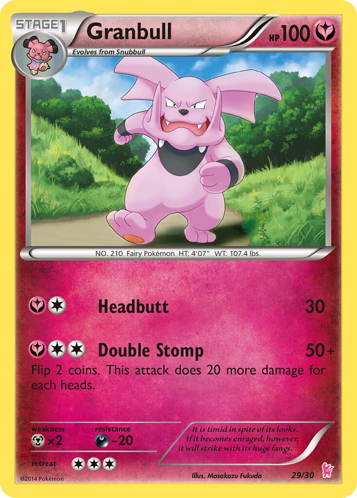 Granbull 029/30 — XY trainer Kit (Sylveon) (English Pokémon TCG card)