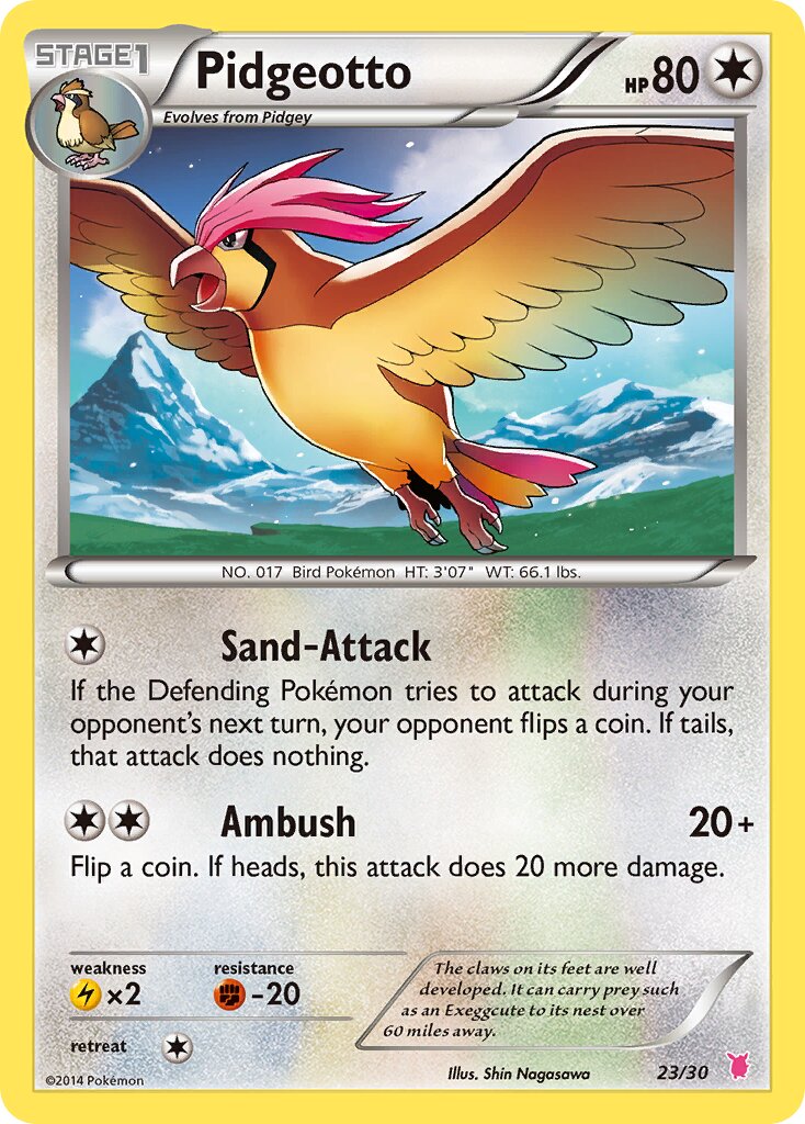 Pidgeotto 023/30 — XY trainer Kit (Wigglytuff) (English Pokémon TCG card)