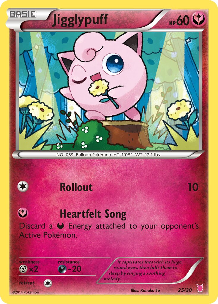 Jigglypuff 025/30 — XY trainer Kit (Wigglytuff) (English Pokémon TCG card)