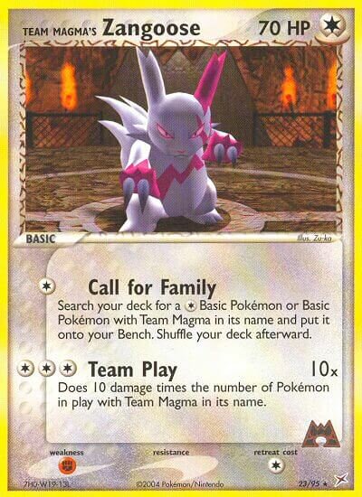 Team Magma's Zangoose 023/22 — WC Deck 2004 (Magma Spirit) (English Pokémon TCG card)