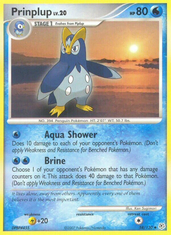 Prinplup 058/20 — WC Deck 2007 (Swift Empoleon) (English Pokémon TCG card)