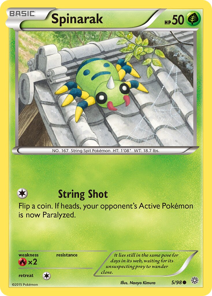 Spinarak 005/22 — WC Deck 2016 (Bebe Deck) (English Pokémon TCG card)
