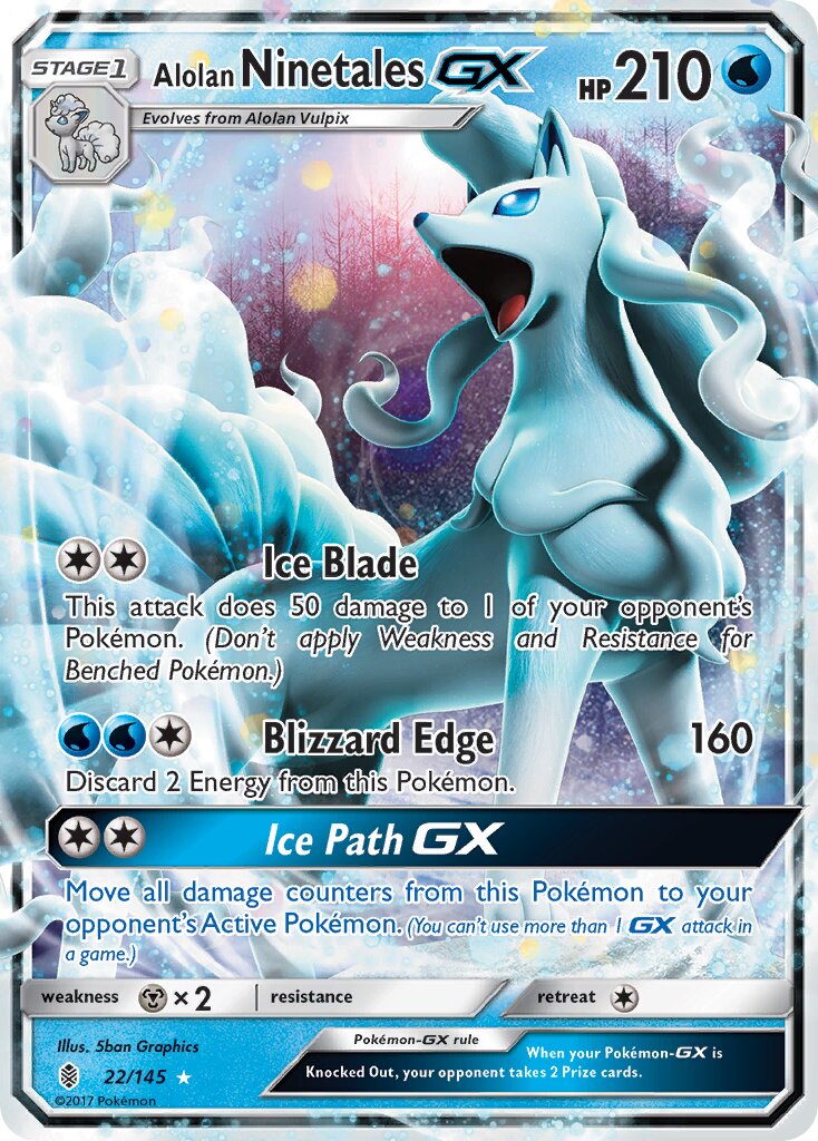 Alolan Ninetales-GX 022/21 — WC Deck 2017 (Ice Path Ftw) (English Pokémon TCG card)