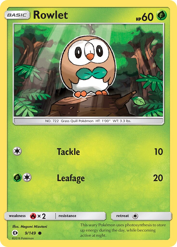Rowlet 009/22 — WC Deck 2017 (Samurai Sniper) (English Pokémon TCG card)