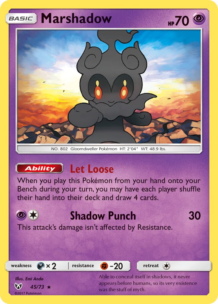 Marshadow 045/20 — WC Deck 2018 (Dragones Y Sombras) (English Pokémon TCG card)