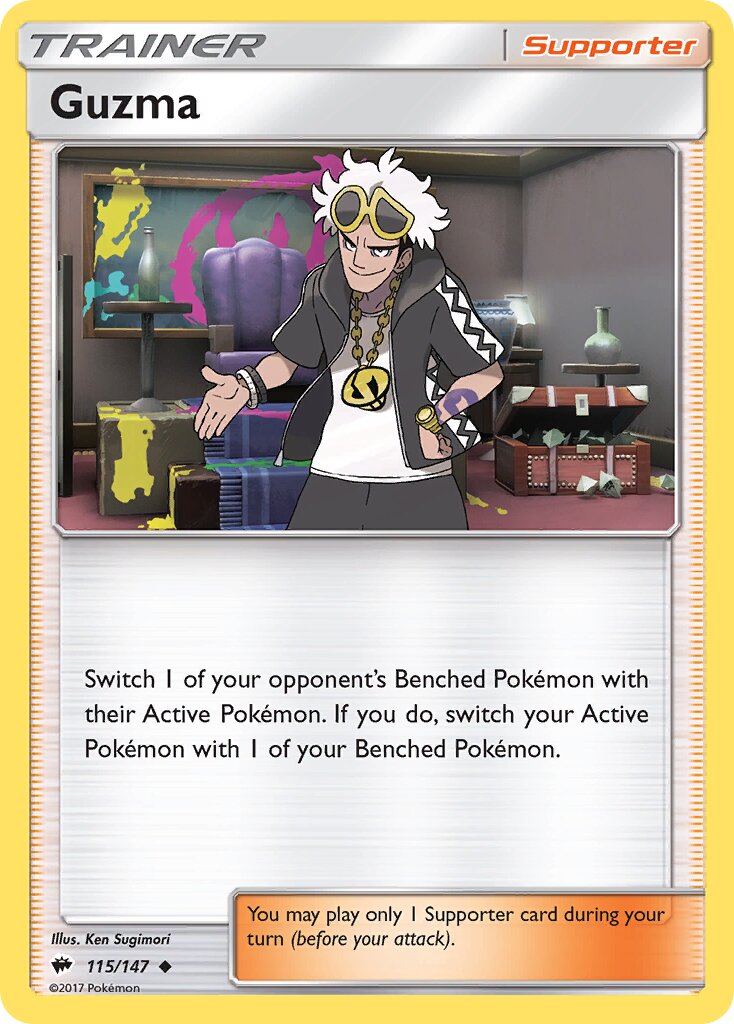 Guzma 011/24 — WC Deck 2018 (Victory Map) (English Pokémon TCG card)