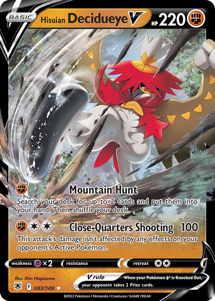 Hisuian Decidueye V 083/24 — WC Deck 2022 (ADP) (English Pokémon TCG card)