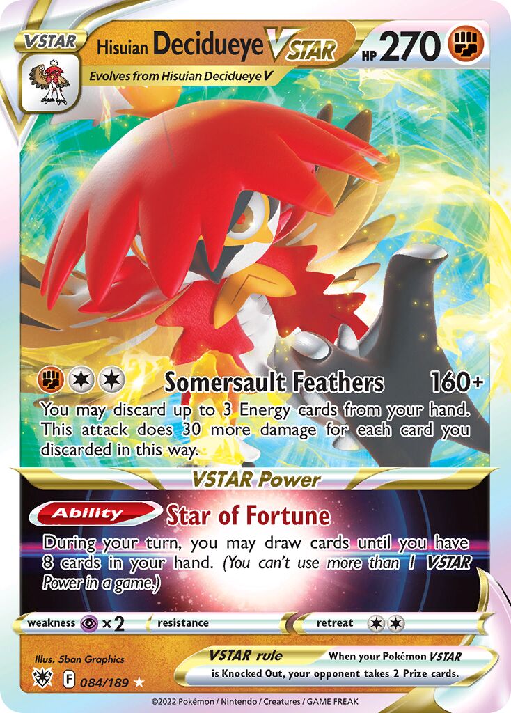 Hisuian Decidueye VSTAR 084/24 — WC Deck 2022 (ADP) (English Pokémon TCG card)