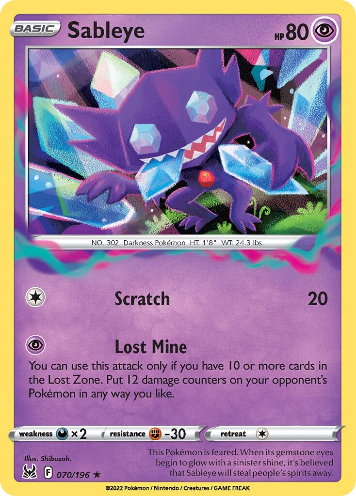 Sableye 070/22 — WC Deck 2023 (Lost Box Kyogre) (English Pokémon TCG card)