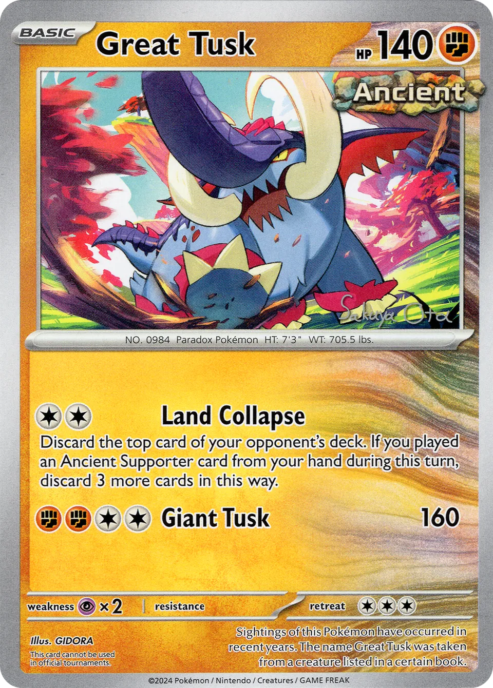 Great Tusk 003/24 — WC Deck 2024 (Ancient Toolbox) (English Pokémon TCG card)
