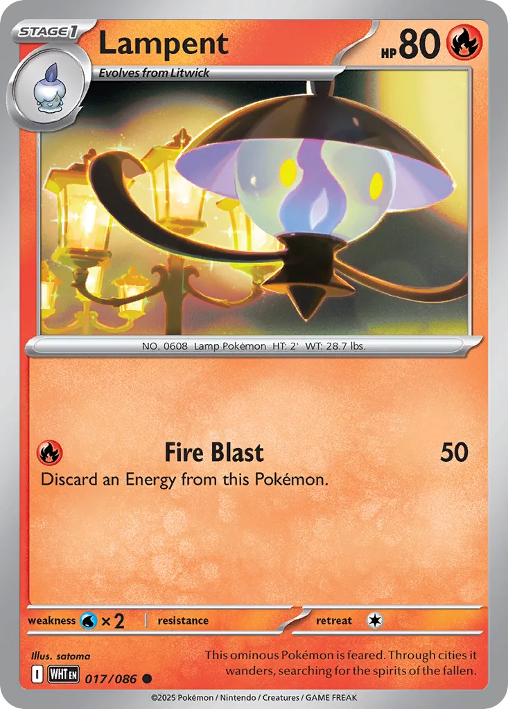 Lampent 017 — White Flare (English Pokémon TCG card)