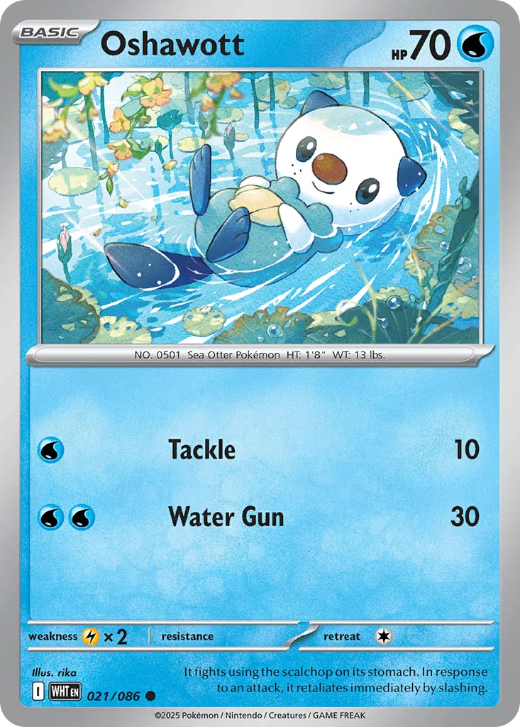 Oshawott 021 — White Flare (English Pokémon TCG card)