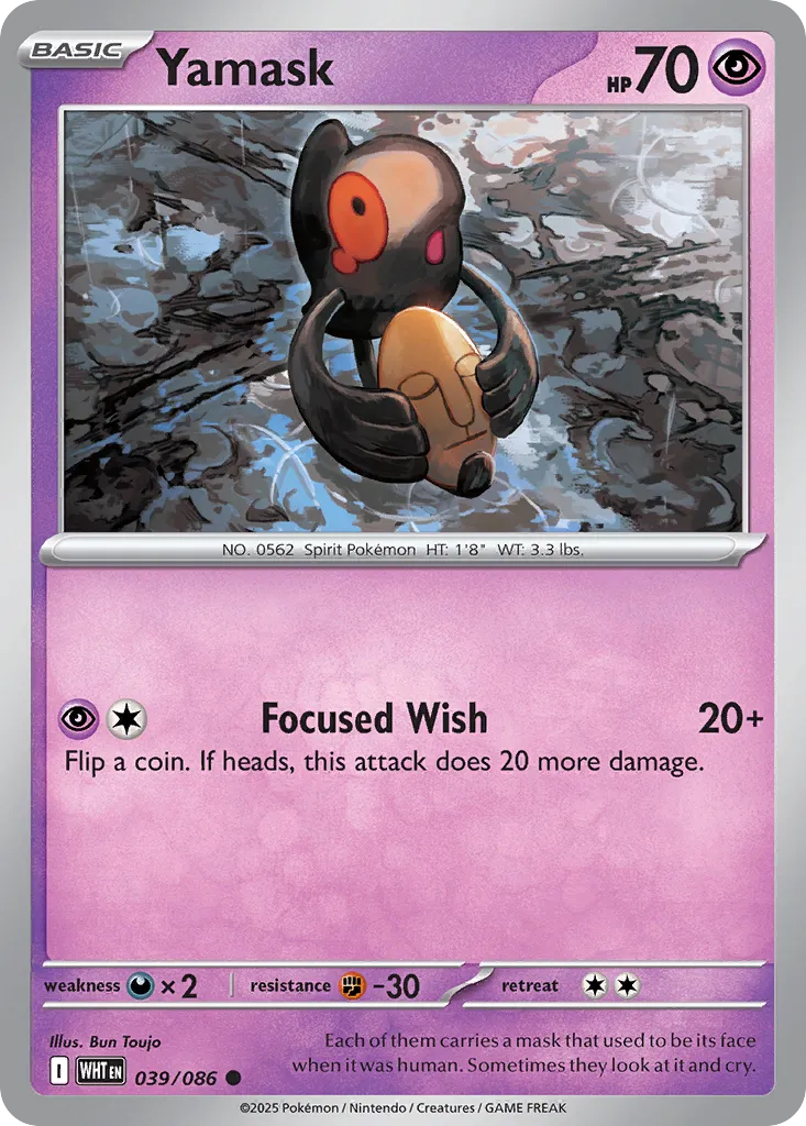 Yamask 039 — White Flare (English Pokémon TCG card)