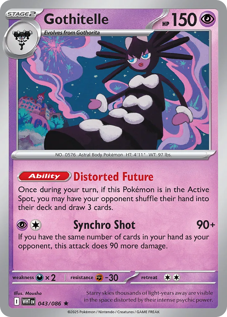 Gothitelle 043 — White Flare (English Pokémon TCG card)