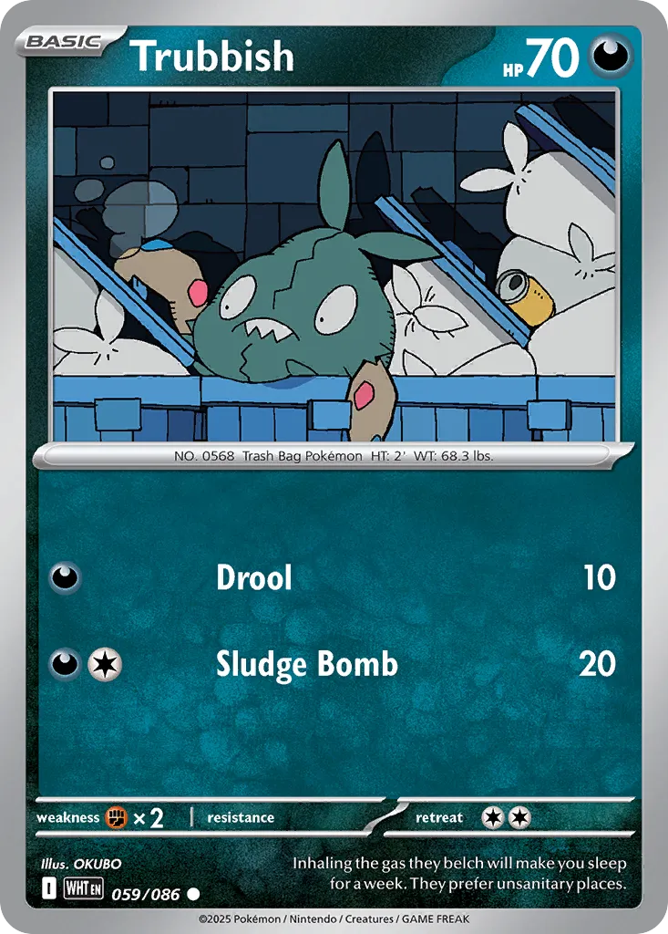 Trubbish 059 — White Flare (English Pokémon TCG card)