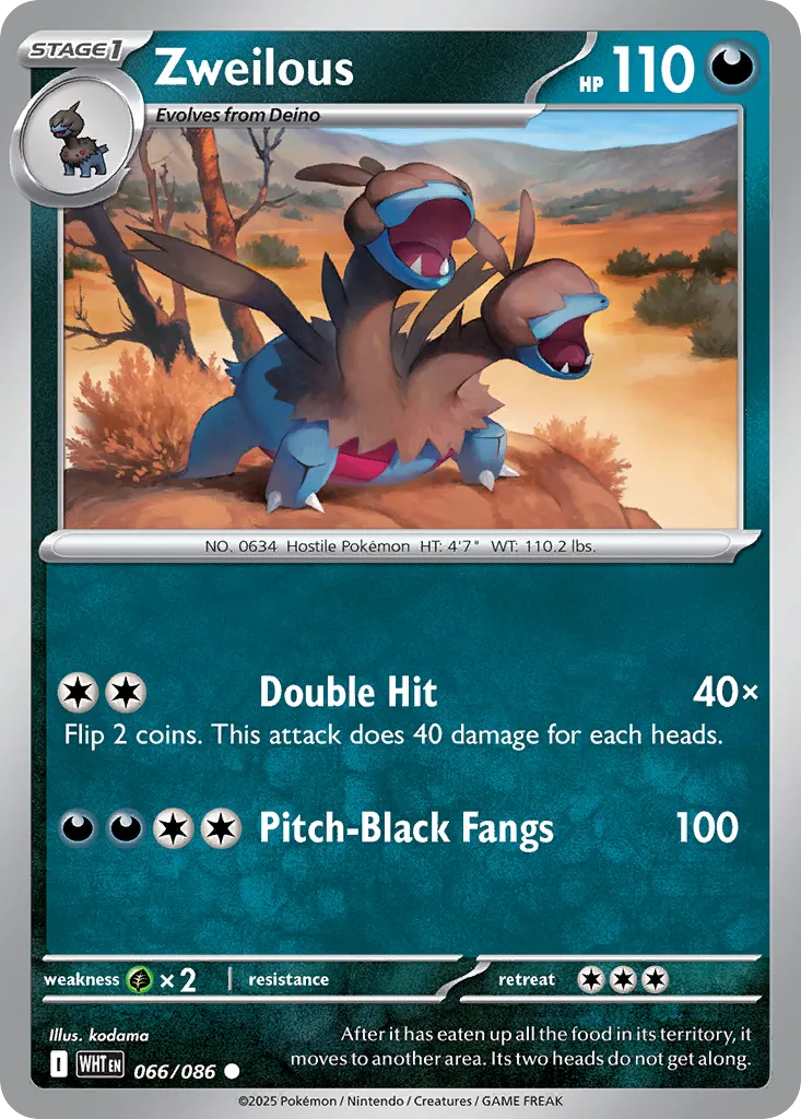 Zweilous 066 — White Flare (English Pokémon TCG card)