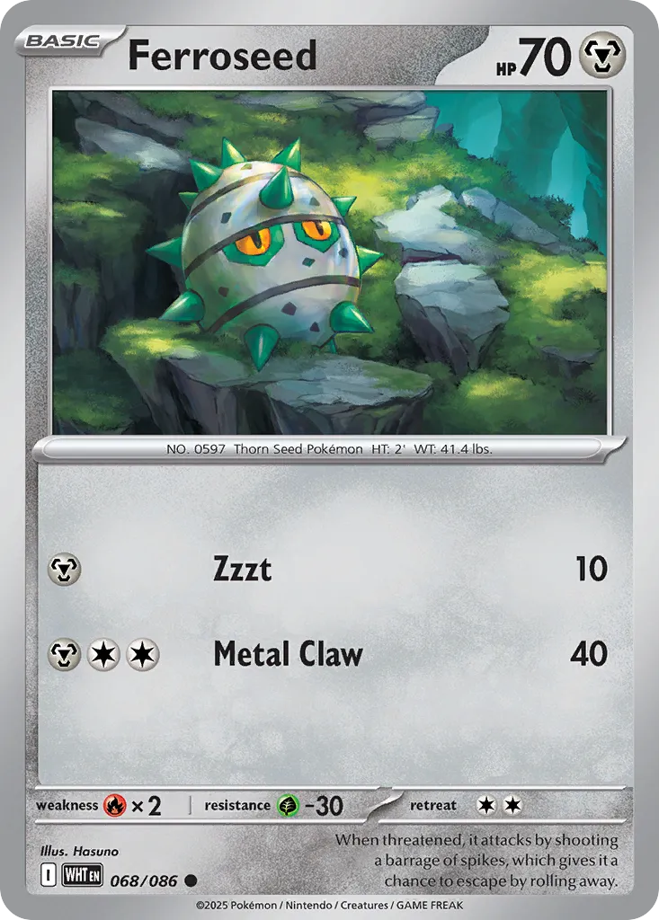 Ferroseed 068 — White Flare (English Pokémon TCG card)