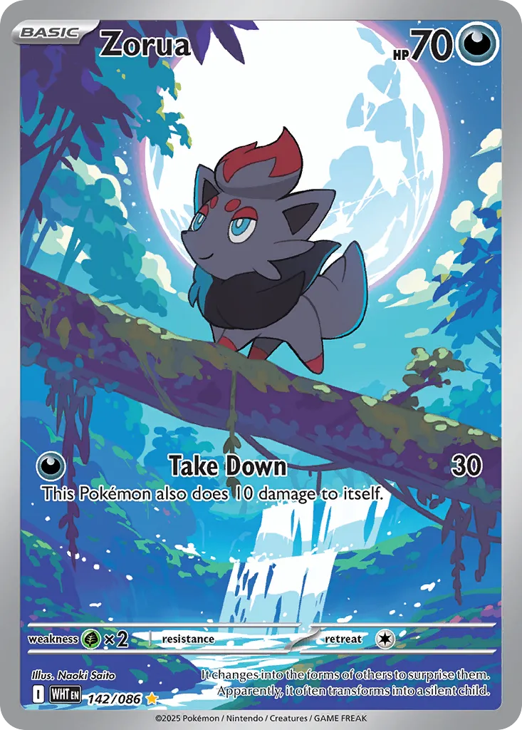 Zorua 142 — White Flare (English Pokémon TCG card)