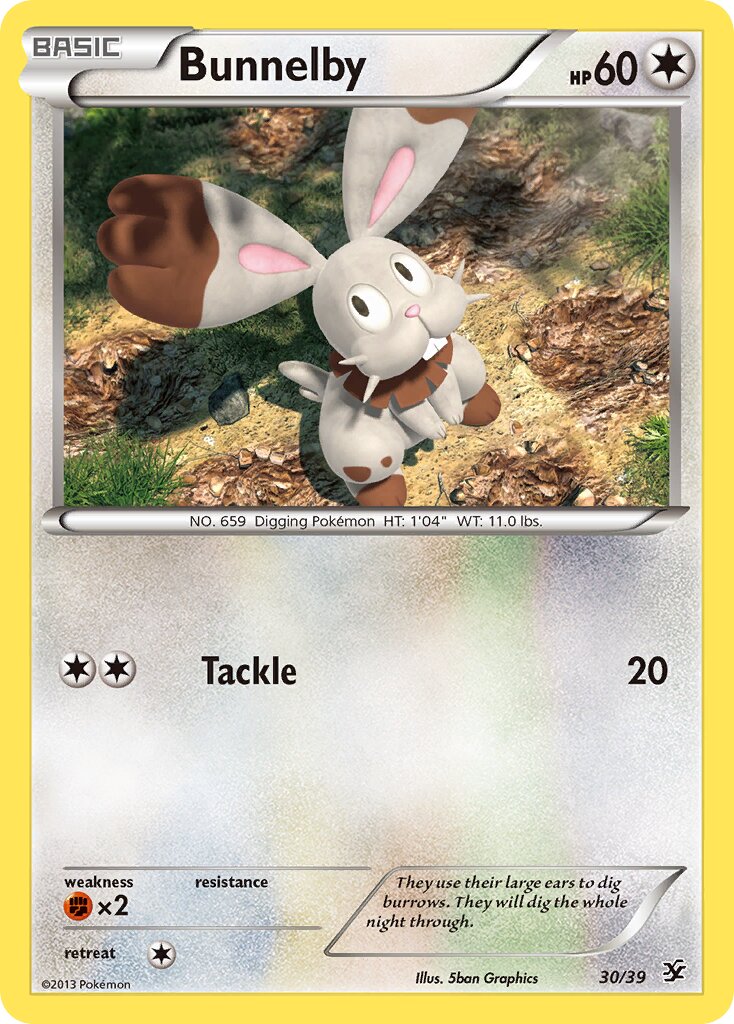 Bunnelby 030/39 — Kalos Starter Set (English Pokémon TCG card)