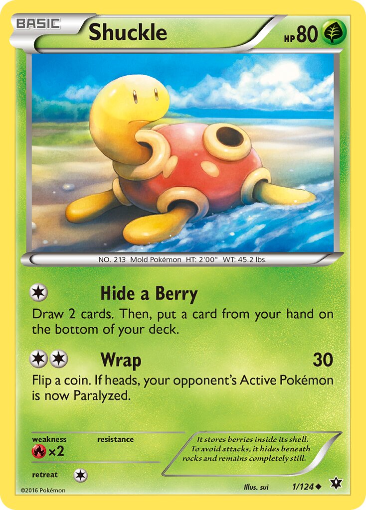 Shuckle 001/129 — Fates Collide (English Pokémon TCG card)