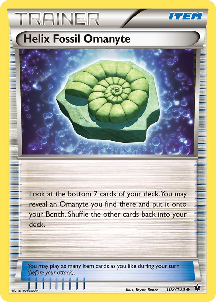 Helix Fossil Omanyte 102/129 — Fates Collide (English Pokémon TCG card)