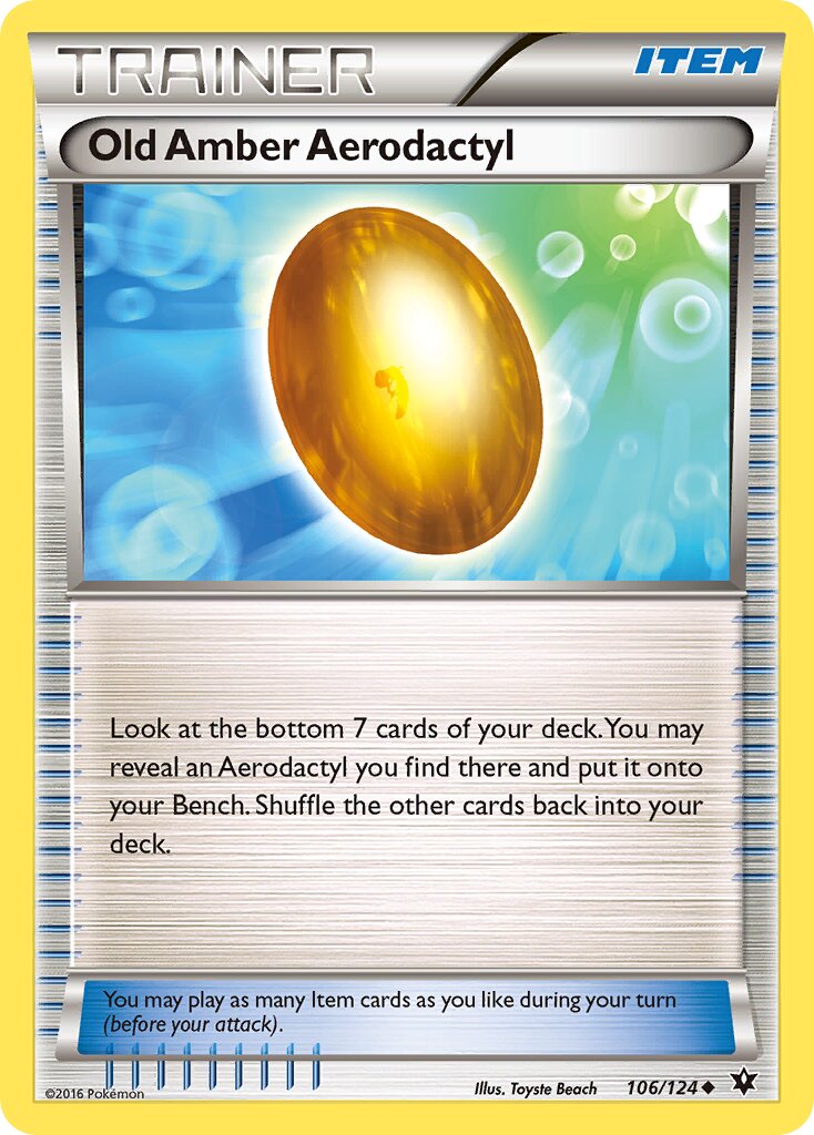 Old Amber Aerodactyl 106/129 — Fates Collide (English Pokémon TCG card)